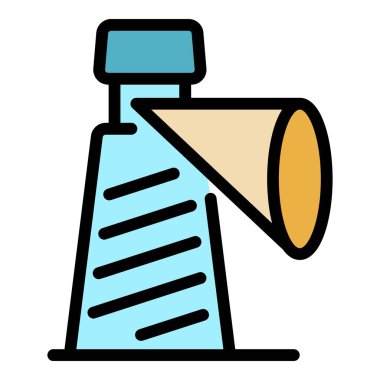 Arama sorunu simgesi renk ana hatları vektörü