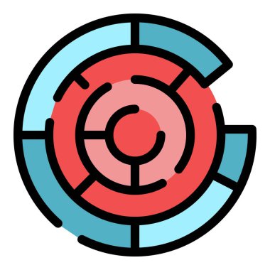 Labirent simgesi renk ana hatları vektörünü yuvarla