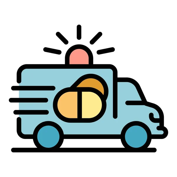 Drugs delivery icon color outline vector — Vector de stock