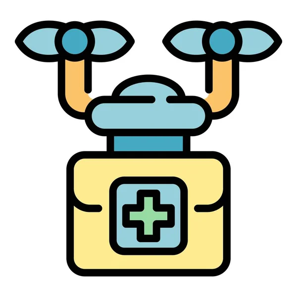 Drugs drone icon color outline vector —  Vetores de Stock