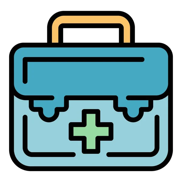 Doctor box icon color outline vector — Stockvektor
