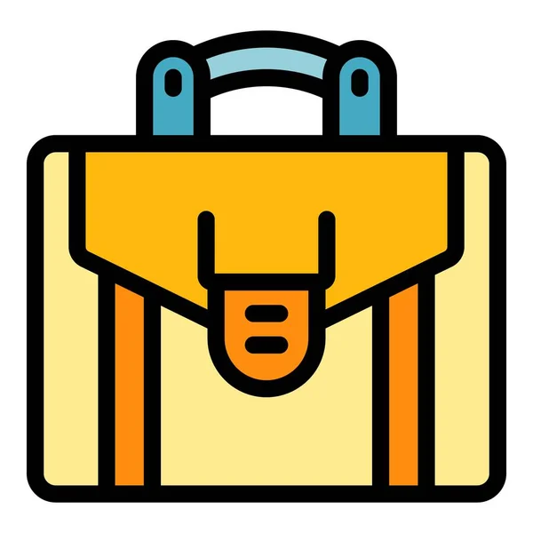 Office briefcase icon color outline vector — Stock Vector