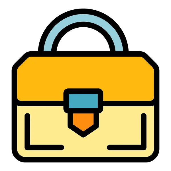 Business briefcase icon color outline vector — Stockvektor