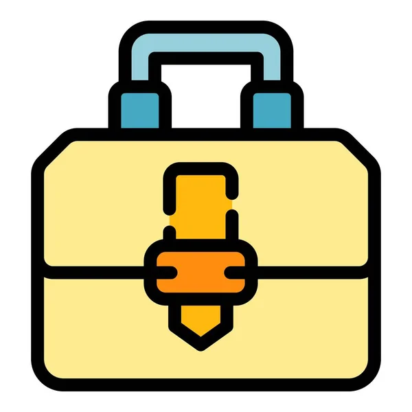 Briefcase zak pictogram kleur omtrek vector — Stockvector