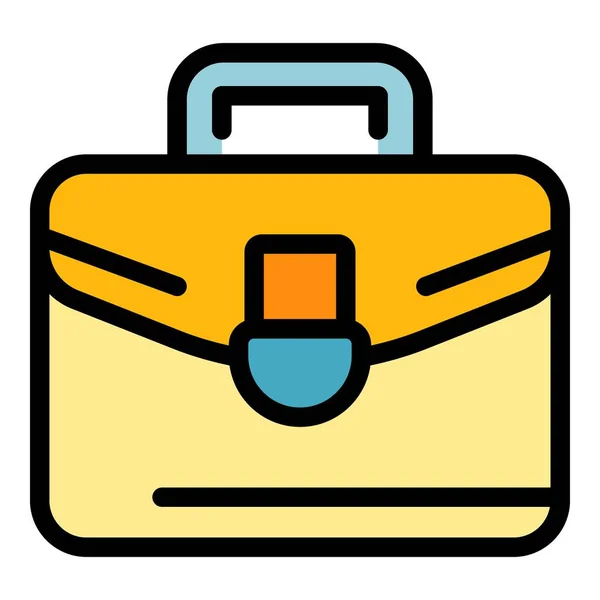 Man briefcase icon color outline vector — Stockvektor
