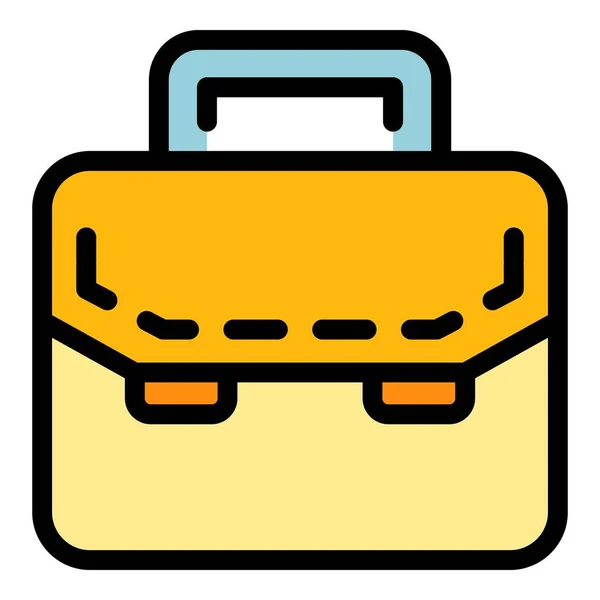 Lawyer briefcase icon color outline vector —  Vetores de Stock