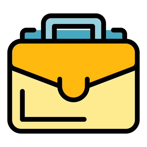 Luggage suitcase icon color outline vector — Stock vektor
