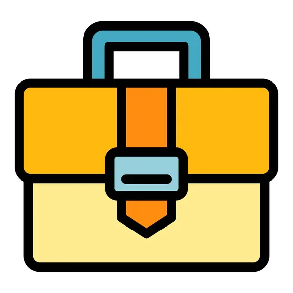 Project briefcase icon color outline vector — Stockvektor