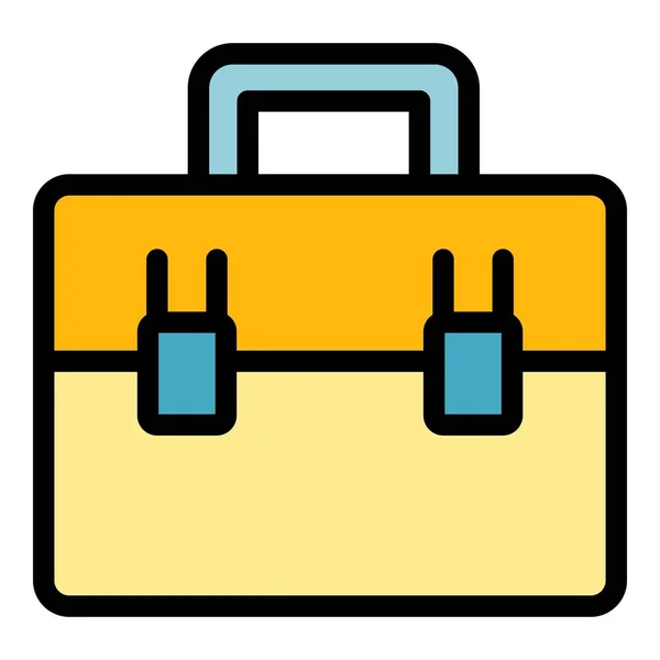 New briefcase icon color outline vector — Stock vektor