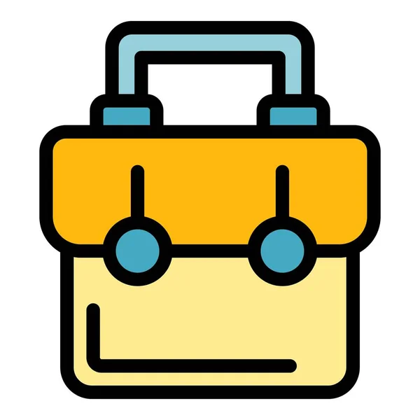 Trendy briefcase icon color outline vector — 图库矢量图片