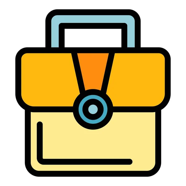 Documents briefcase icon color outline vector — Stockvektor