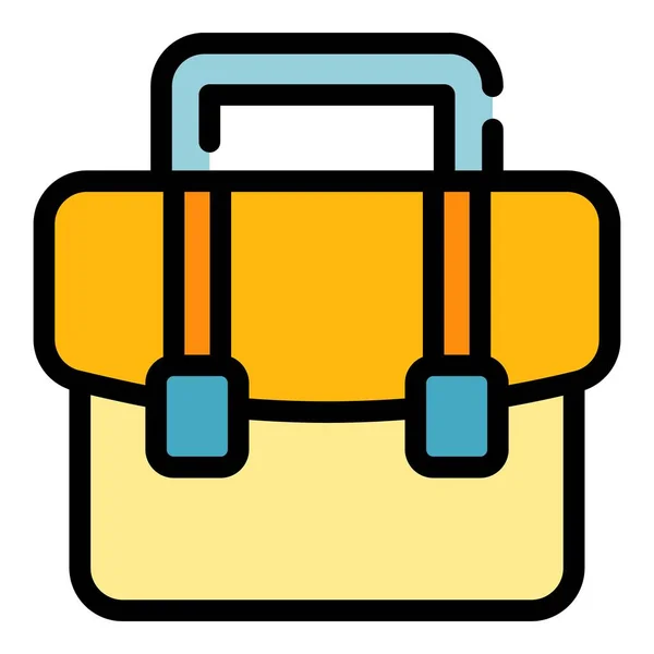 Portfolio briefcase icon color outline vector — 图库矢量图片