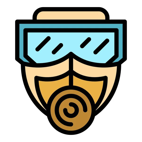 Biohazard mask icon color outline vector — Stockvektor