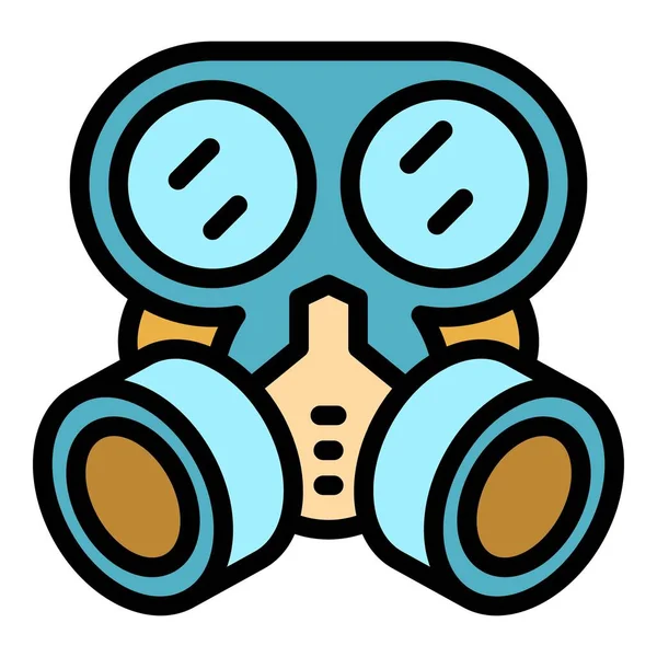 Pollution gas mask icon color outline vector — Stockvektor