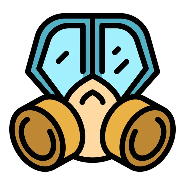 Industry gas mask icon color outline vector — Stockvektor
