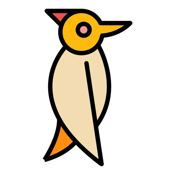 Woodpecker activity icon color outline vector —  Vetores de Stock