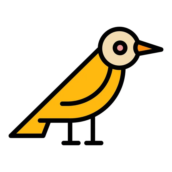 Vektor barvy obrysu ikony datlového ptáka — Stockový vektor