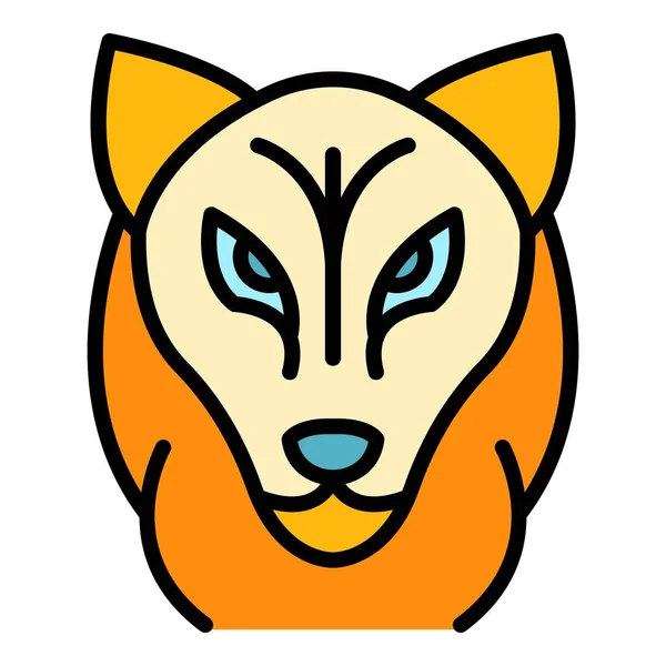 Lobo cabeza icono color contorno vector — Vector de stock