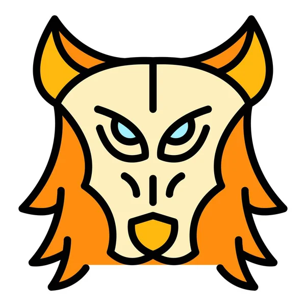 Lobo salvaje icono color contorno vector — Vector de stock