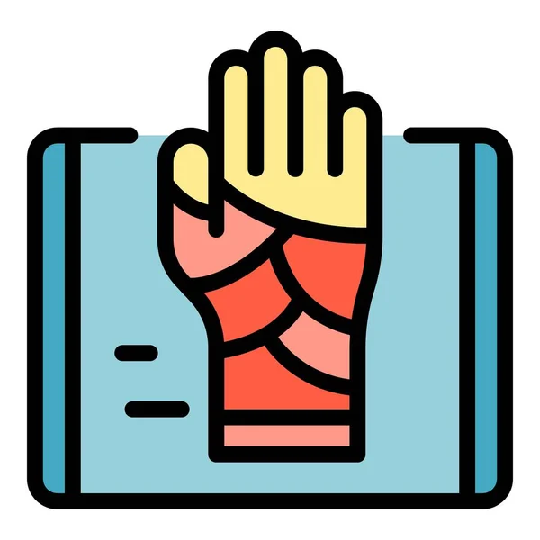 Injured hand icon color outline vector — Stock Vector