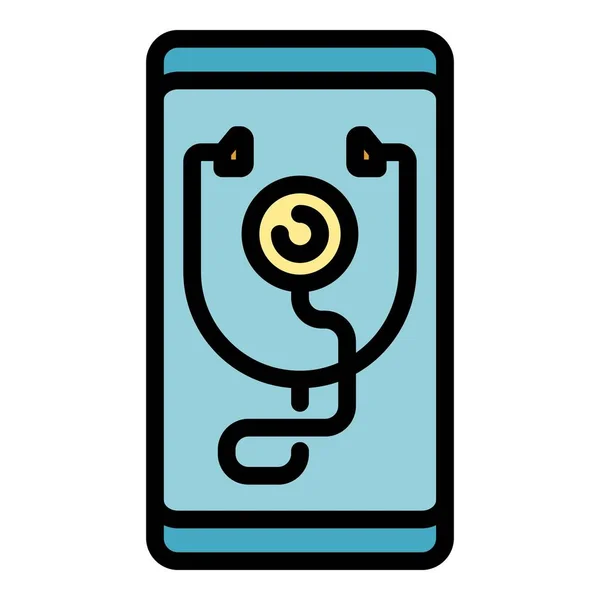 Clinic phone medicine icon color outline vector — стоковый вектор