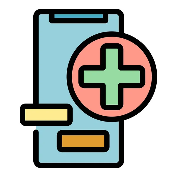Mobilny lekarz usługi ikona kolor zarys wektor — Wektor stockowy