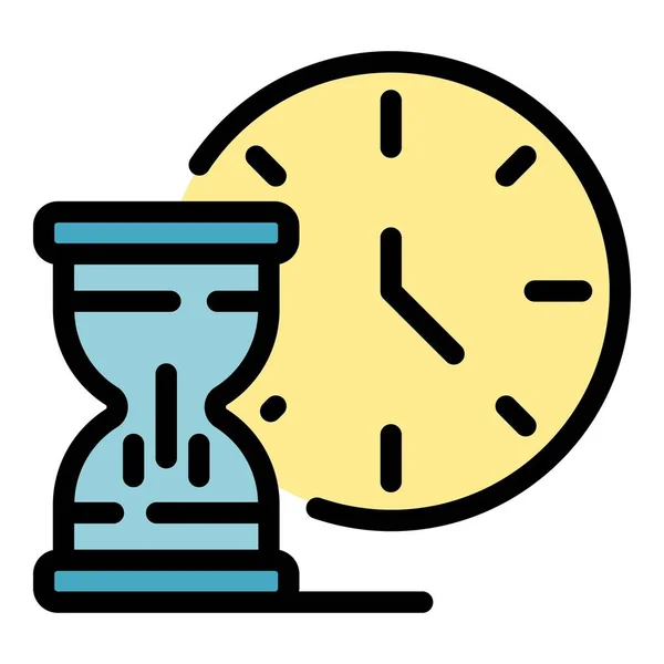 Recruitment time icon color outline vector — 스톡 벡터