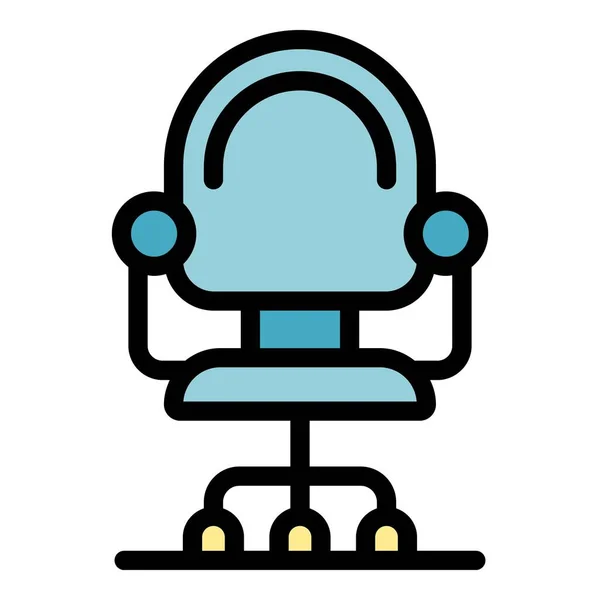 採用担当椅子アイコンカラーアウトラインベクトル — ストックベクタ
