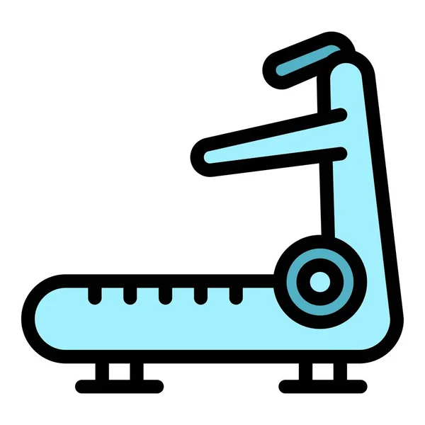 Treadmill icono color contorno vector — Vector de stock