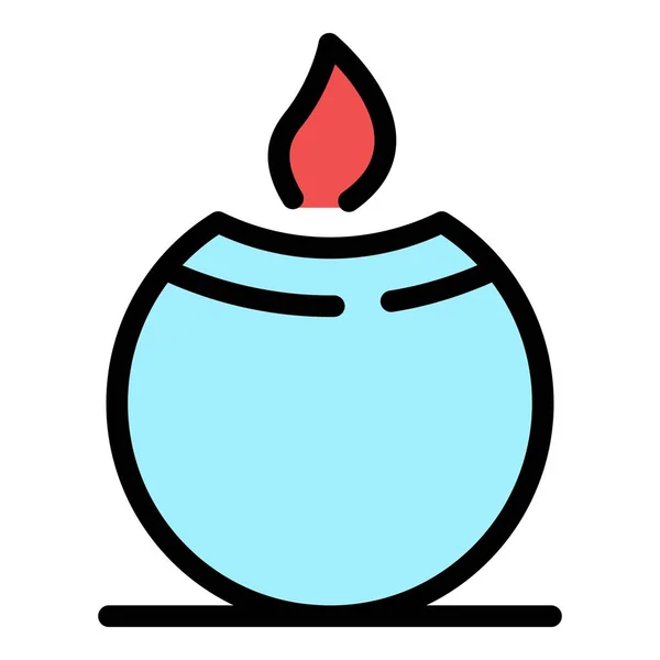 Spa candle icon color outline vector — Stock Vector