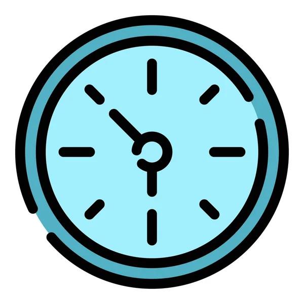 Home wall clock icon color outline vector — 图库矢量图片