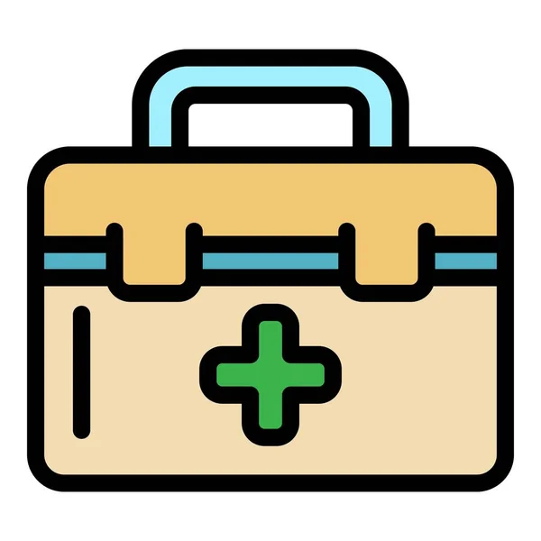 First aid kit icon color outline vector — Stock Vector