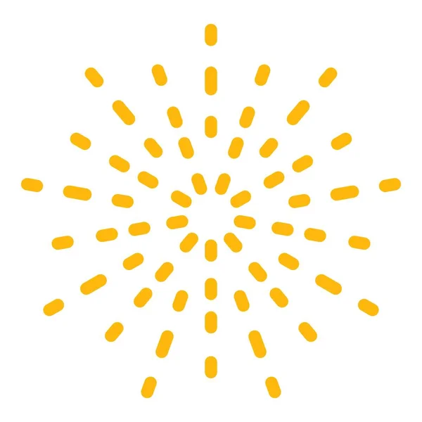 Soleado brillante icono de fuegos artificiales color contorno vector — Vector de stock