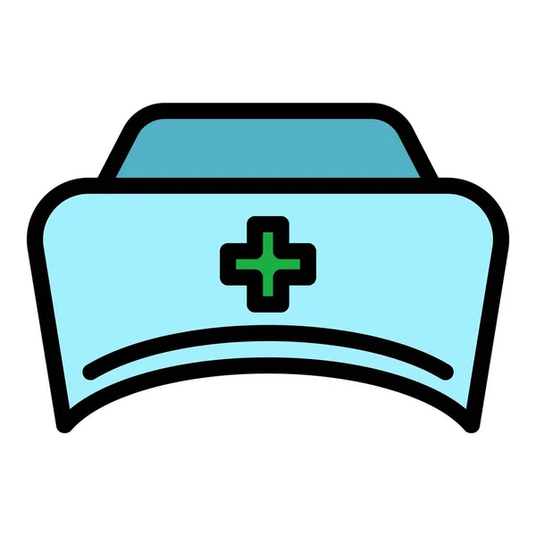 Medical nurse cap icon color outline vector — стоковый вектор