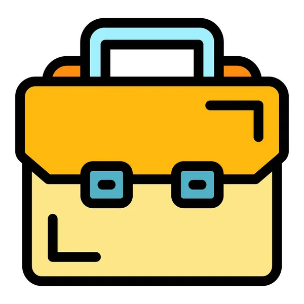 Briefcase icon color outline vector — Stock vektor