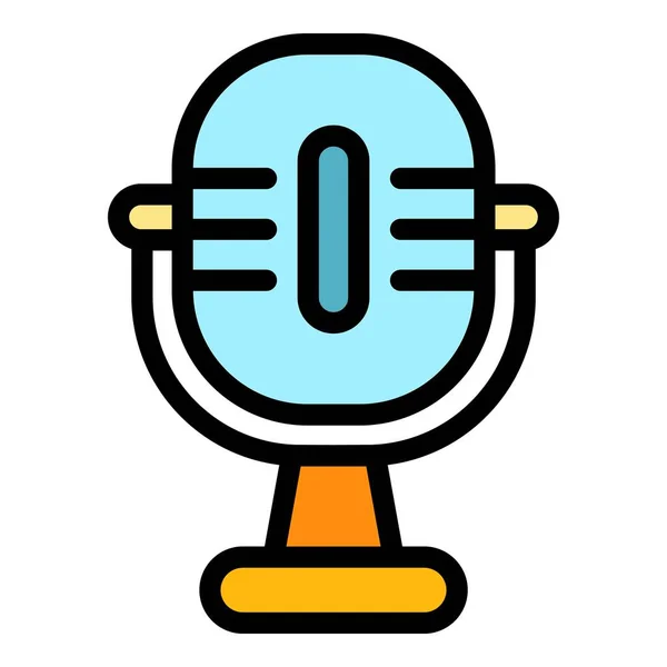 Microphone event icon color outline vector — Vettoriale Stock