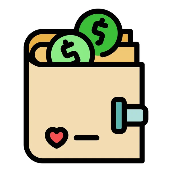Help money charity icon color outline vector — Vetor de Stock