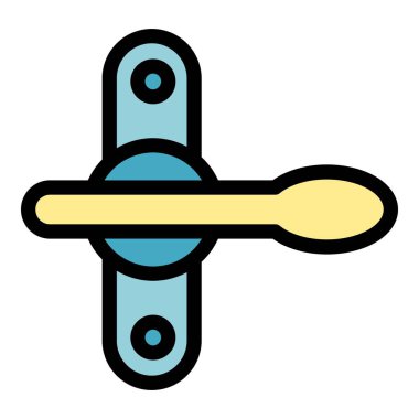 Metal kapı kolu simge rengi dış hat vektörü