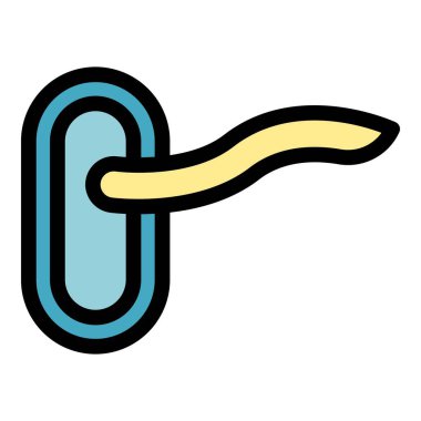 İç kapı kulpu simge rengi dış hat vektörü