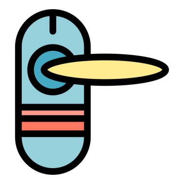 İç kapı kolu simge rengi ana hatları vektörü