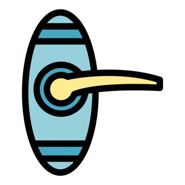 Anahtar kapı kolu simge rengi dış hat vektörü