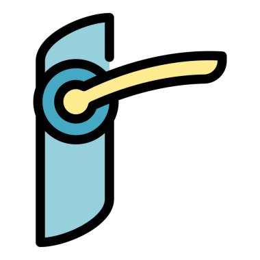 Kapı kolu simge rengi dış hat vektörünü kapat