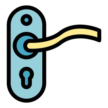 Güvenlik kapısı simgesi renk ana hatları vektörü