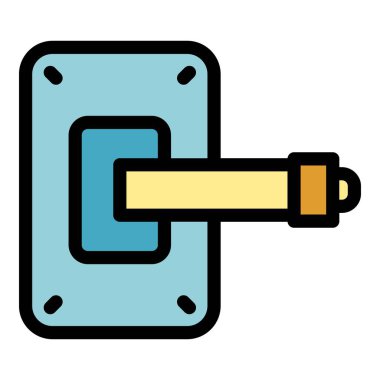 Kapı kulpu simge rengi dış hat vektörünü aç