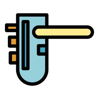 Aksesuar kapı kulpu simge rengi dış hat vektörü