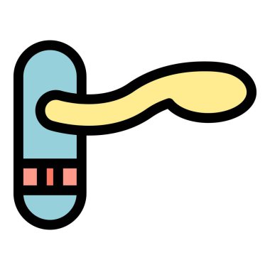 Klasik kapı kolu simge rengi dış hat vektörü