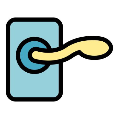 Ön kapı simge renk dış hat vektörü