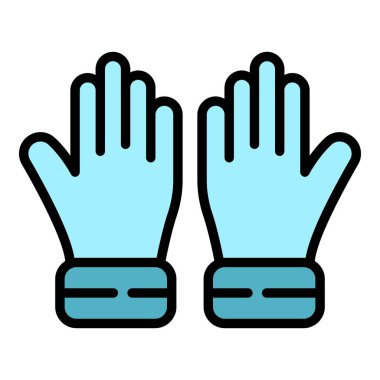 Hastalık Eldivenleri simgesi renk ana hatları vektörü