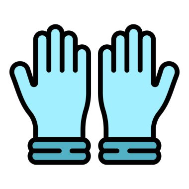 Tıbbi eldiven simgesi renk ana hatlarını yükle