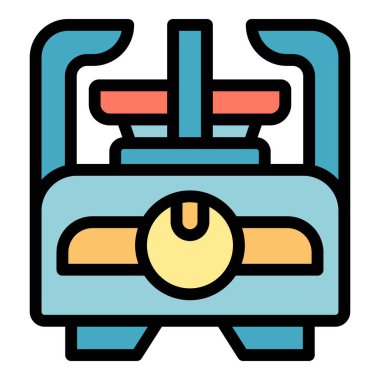 Metal gaz soba simgesi renk ana hatları vektörü